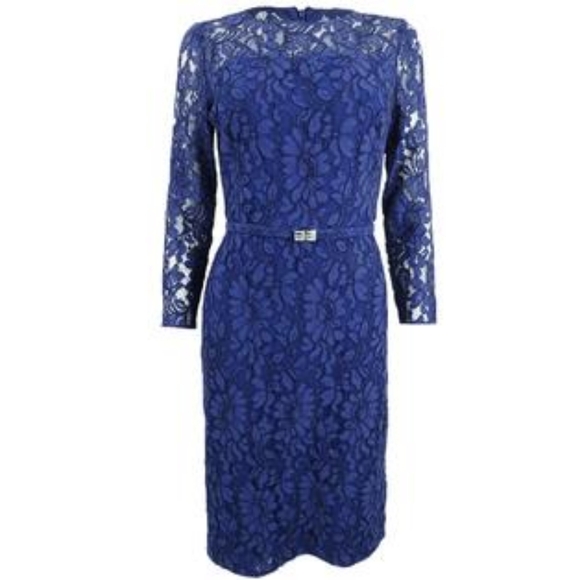 Ralph Lauren Lace Blue Dress NWT Sz 12 - Picture 2 of 8